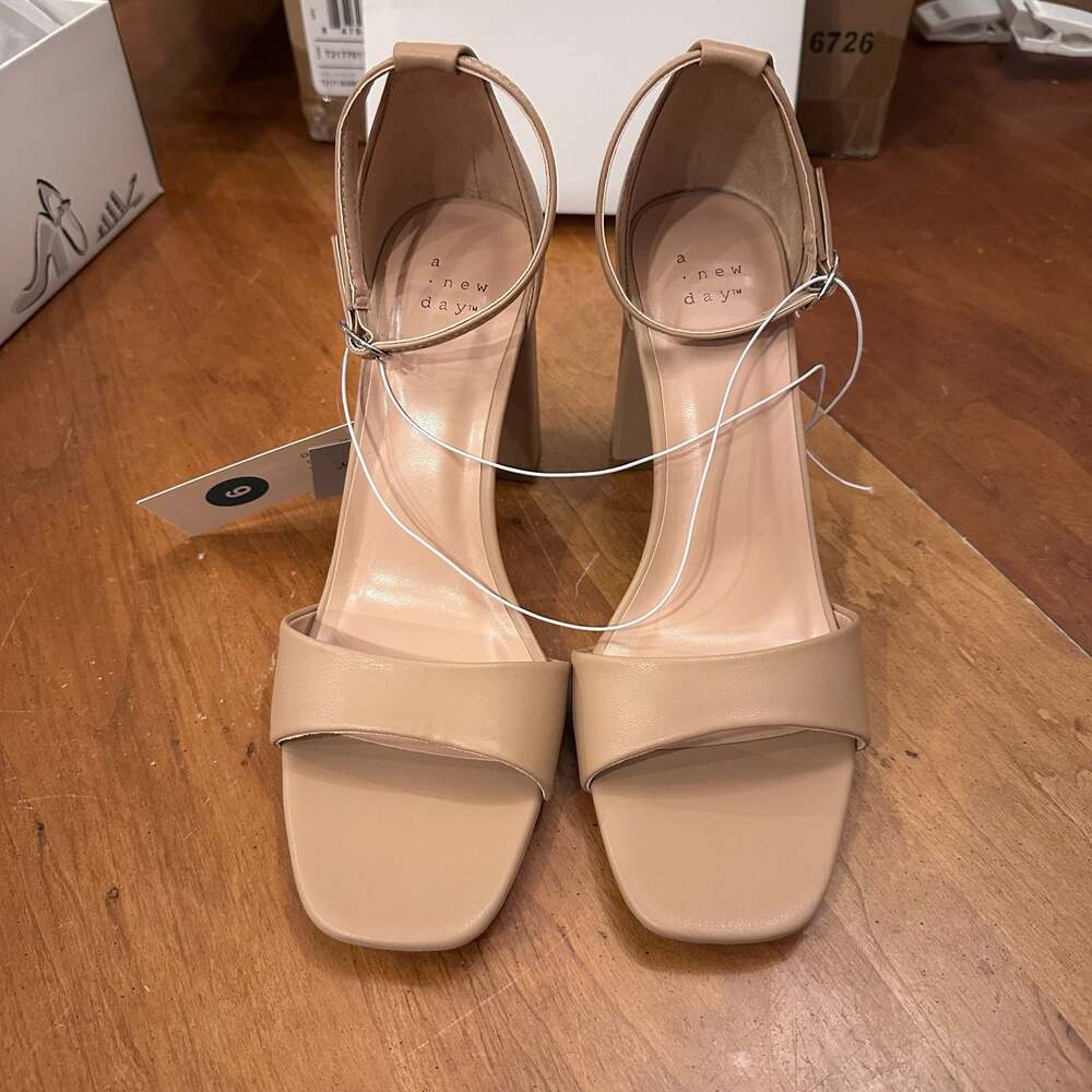 A New Day Shelly Block Heel Ankle Strap Sandals